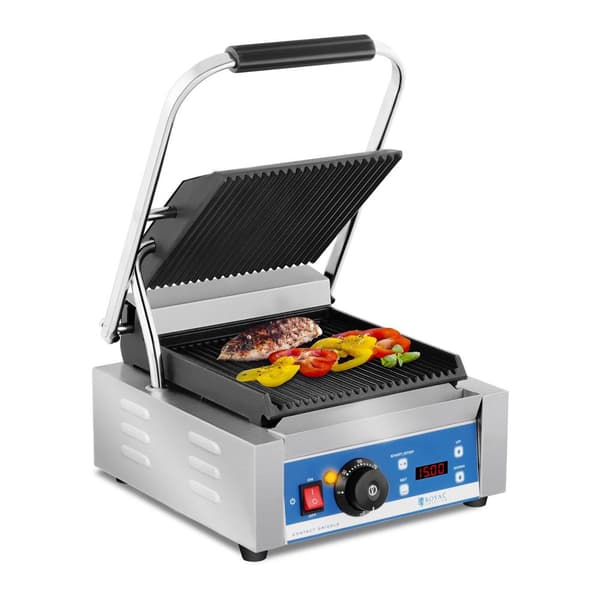 Kontakt elektrisk kontaktgrill med LED display støpejernsplater 1800W
