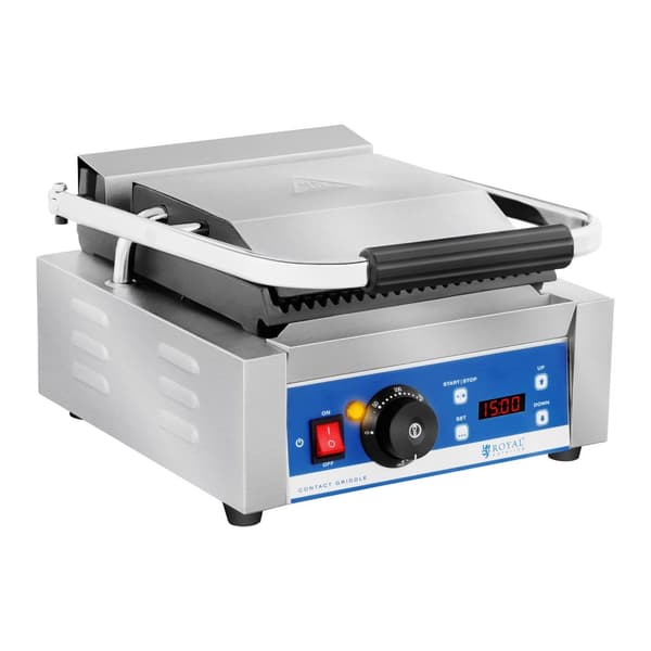 Kontakt elektrisk kontaktgrill med LED display støpejernsplater 1800W