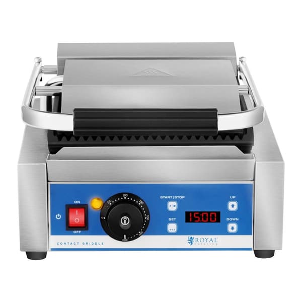 Kontakt elektrisk kontaktgrill med LED display støpejernsplater 1800W