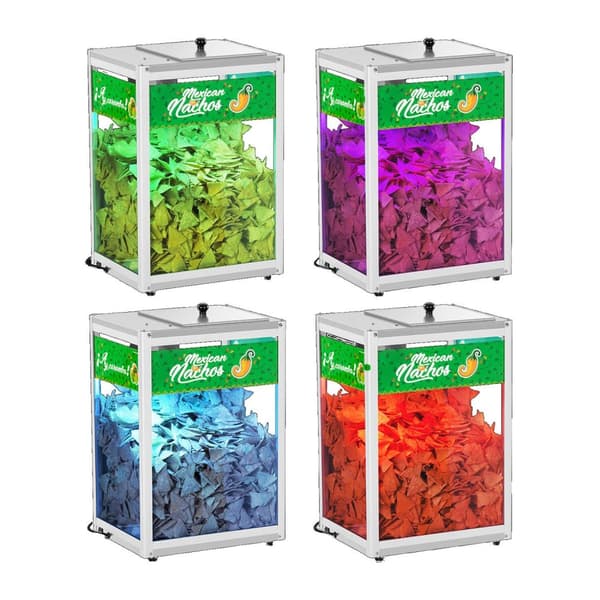 Valaistu lämmitin nachoille, popcornille ja maapähkinöille LED 100W Royal Catering RCNW-1L
