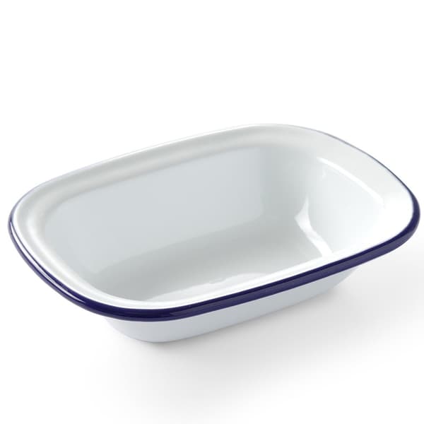 Rektangulært emaljert fat, hvitt 175x130 mm Hendi 621202