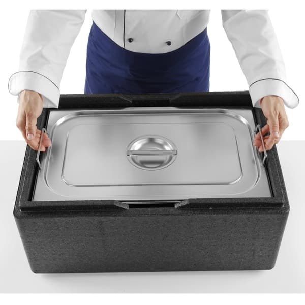 Cateringcontainer GN 2/3 med infällbara handtag 354x325x200mm 17L Hendi 817254