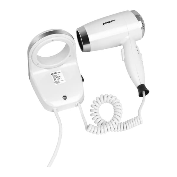Vägghängd hotellpoolhårtork, vit, 1600W Physa PILIH