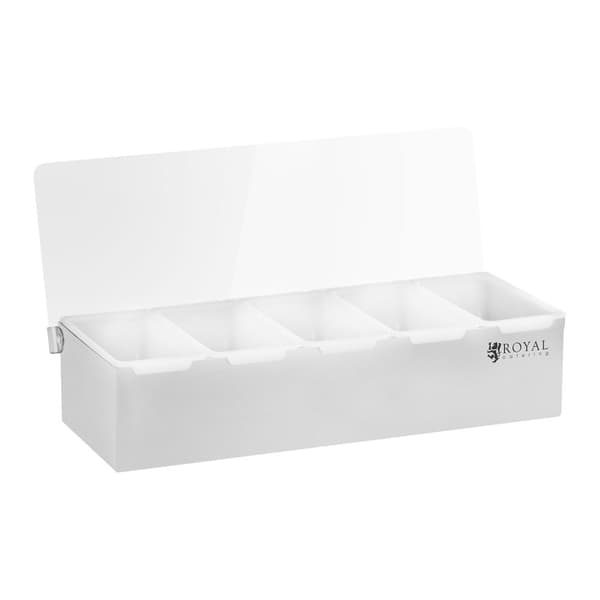 Bartenderbeholder for drikketilbehør + 5 beholderinnsatser Plast