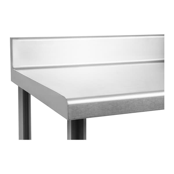 Bord, vegghengt serveringsbenkeplate med kant, Rustfritt stål, 100x70cm