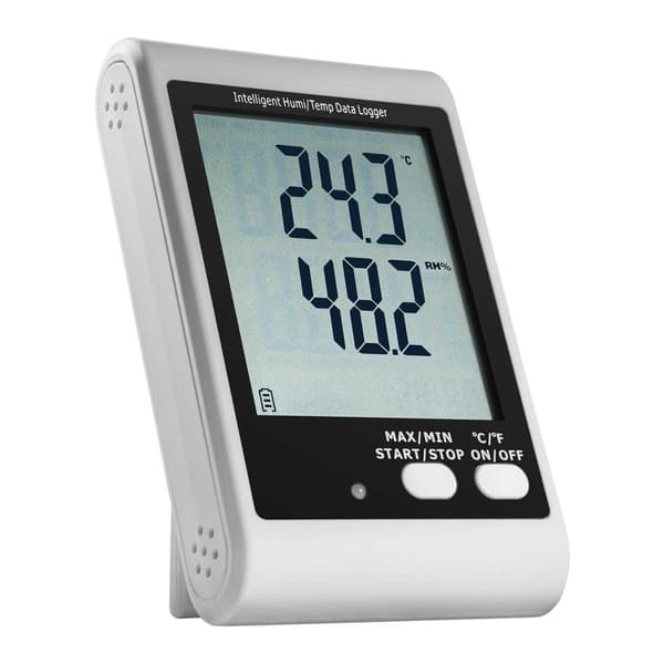 Termohygrometer temperatur- och fuktighetsmätare intervall 0 - 100 % -35 - 70 grader C USB