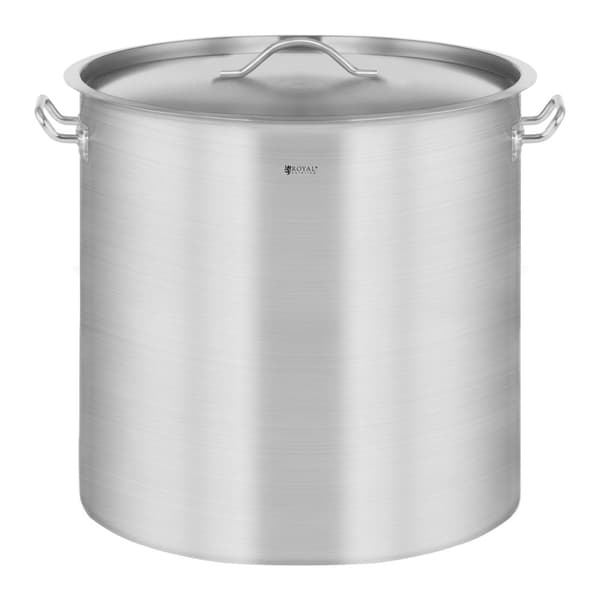 Cateringgryde med låg, rustfrit stål, til induktionskomfur, 36 L