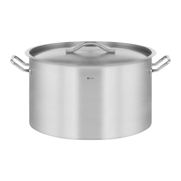 Cateringgryde med låg, rustfrit stål, til induktionskomfur, 58 L