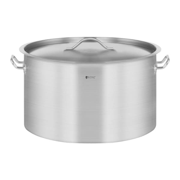 Cateringgryde med låg, rustfrit stål, til induktionskomfur, 44 L
