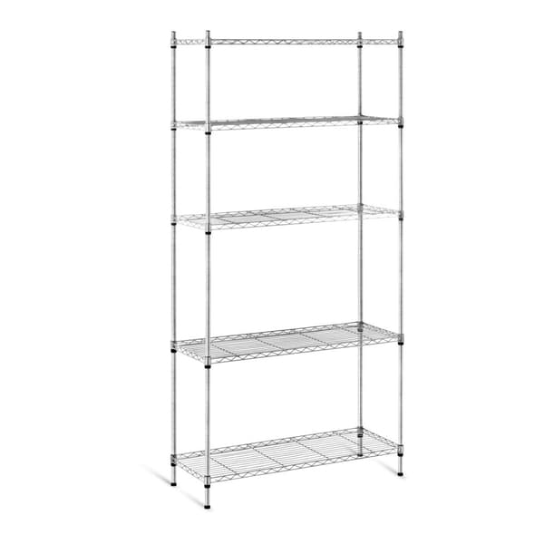 Gennembrudt trådlagerhylde, grå farve 180x90x35cm op til 150kg