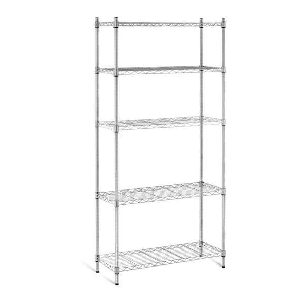 Gennembrudt trådlagerhylde, grå farve 180x90x35cm op til 250kg