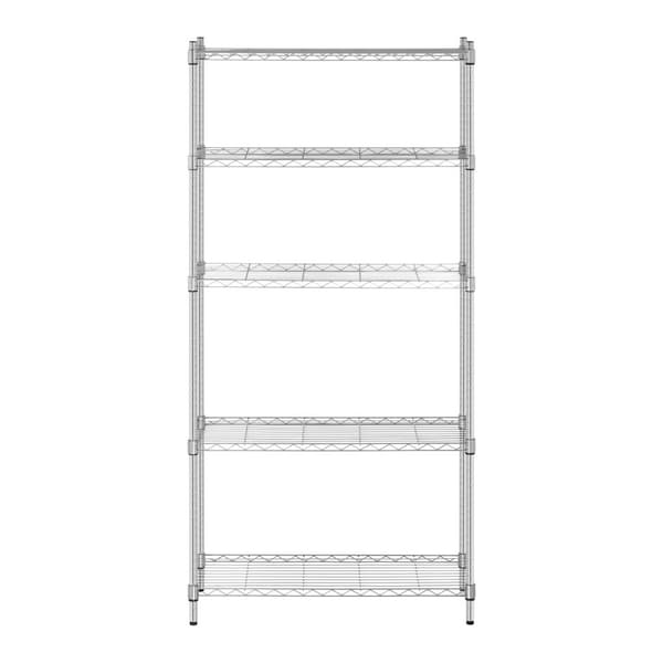 Gennembrudt trådlagerhylde, grå farve 180x90x35cm op til 250kg