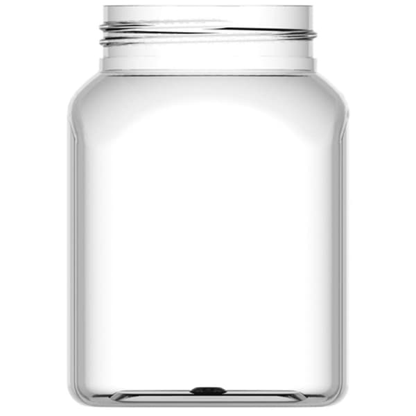 Firkantet krukke med lokk, tråd 63/485, gjennomsiktig, 500ml