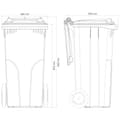 Miniatyrbild 4 av 6: Europlast Österrike avfalls- och soptunna container - brun 120L BIO + GRID