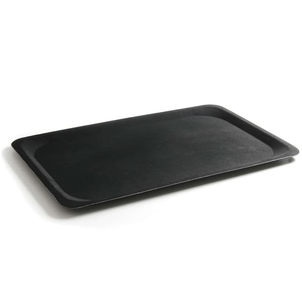 Anti-skli rektangulært servitørbrett 20x28cm - svart