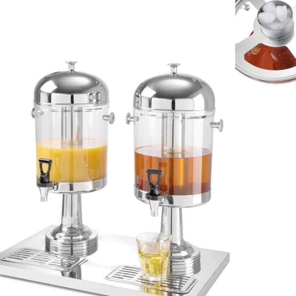 Dispenser dispenser for juice og drikke, avkjølt, dobbel, 2 x 8L