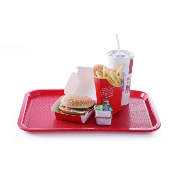 Fastfood polypropylen bakke 35x45cm - rød