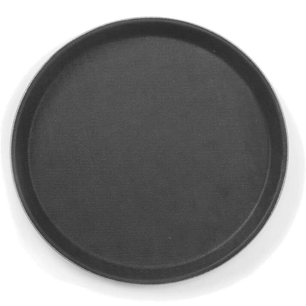 Anti-skli servitørbrett, rundt, diameter. 28cm - svart