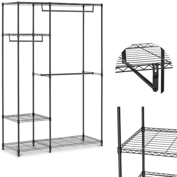 Tøjstativ til omklædningsrum omklædningsrum 4 hylder 3 bøjler 119 x 45 x 179,5 cm op til 270 kg