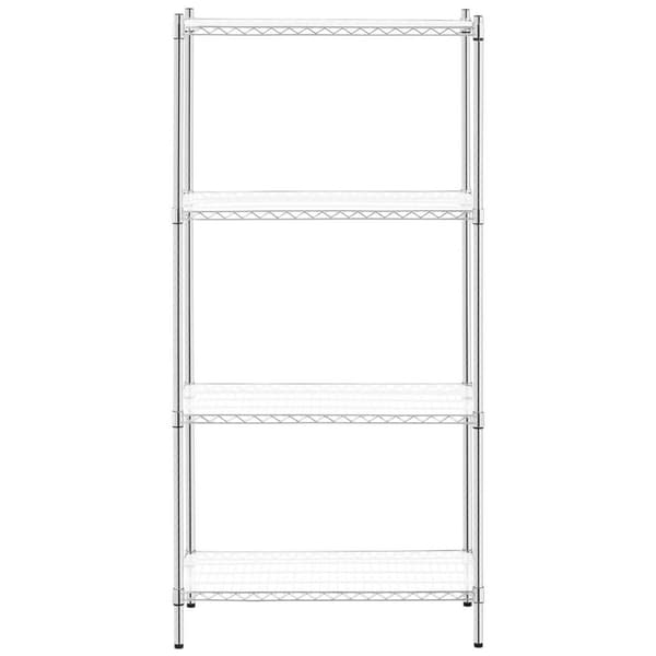 Kromattu lanka työpajahylly, 4 hyllyä + 4 mattoa, 1 t 1000 kg asti, 90x45x180 cm