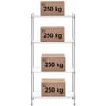 Pikkukuva 5 / 5: Kromattu lanka työpajahylly, 4 hyllyä + 4 mattoa, 1 t 1000 kg asti, 90x45x180 cm