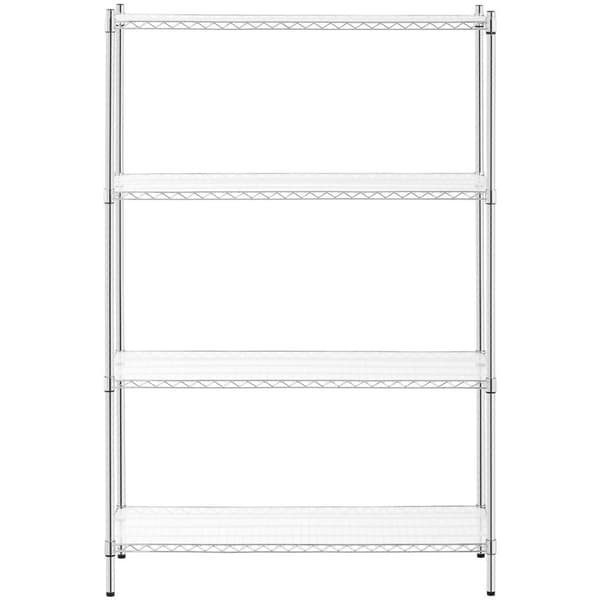 Forkromet gennembrudt værkstedshylde, 4 hylder + 4 måtter op til 1 t 1000 kg 120x45x180 cm