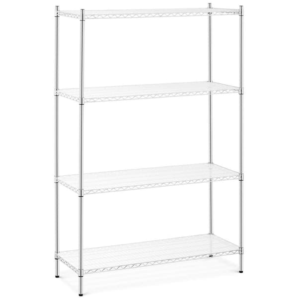 Forkromet gennembrudt værkstedshylde, 4 hylder + 4 måtter op til 1 t 1000 kg 120x45x180 cm
