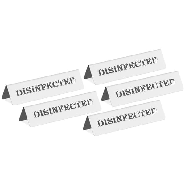 Informasjonstavle for rustfritt bord DESINFISERT / DESINFIZIERT 5 stk.