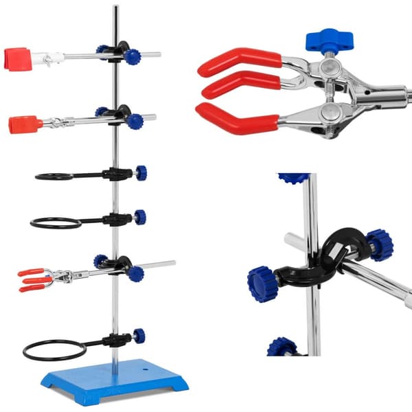 Stativ laboratoriestativ med tilbehør 3 ringer 3 holdere
