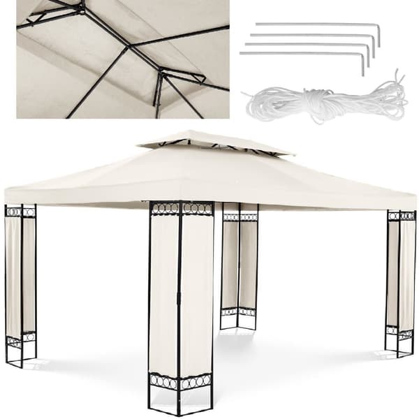 Havepavillon foldbart lysttelt 3 x 4 x 2,6 m creme