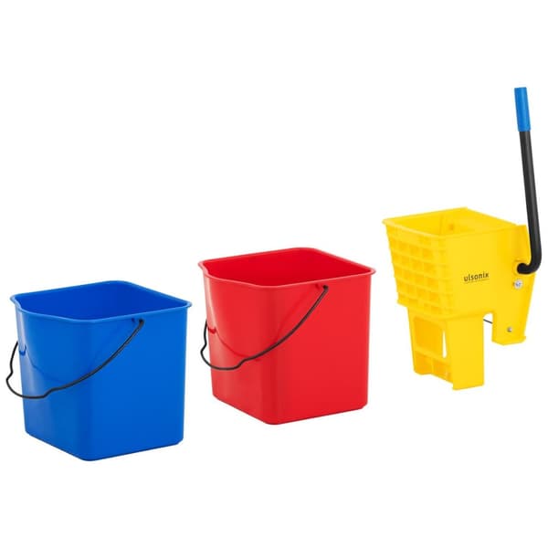 Gulvrengøringsvogn med moppevrider, to spande 2 x 24 l