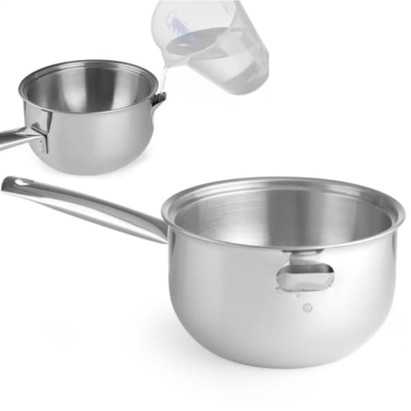 Stålgryde med vandkappe 1 l 300 x 165 x 95 mm - Hendi 833032