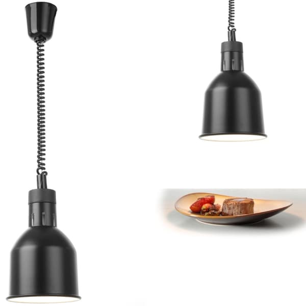 Ruoanlämmityslamppu - riippuva sylinterimäinen kartiomainen musta halkaisija. 175mm 250W - Hendi 273852