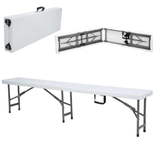 Sammenklappelig cateringbænk hvid 1830 x 300 x 430 mm - Hendi 811191