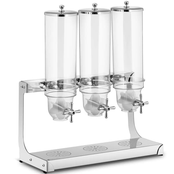 Dispenser dispenser for risflak, godteri, gjennomsiktig, trippel, 10,5 l