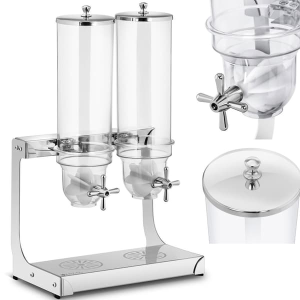 Dispenser dispenser til risflager og slik, gennemsigtig, dobbelt, 7 l