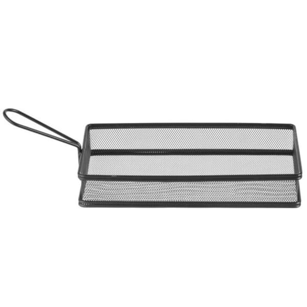 Kurv for servering av stekte pommes frites snacks med håndtak svart 255x153x45 mm - Hendi 425657