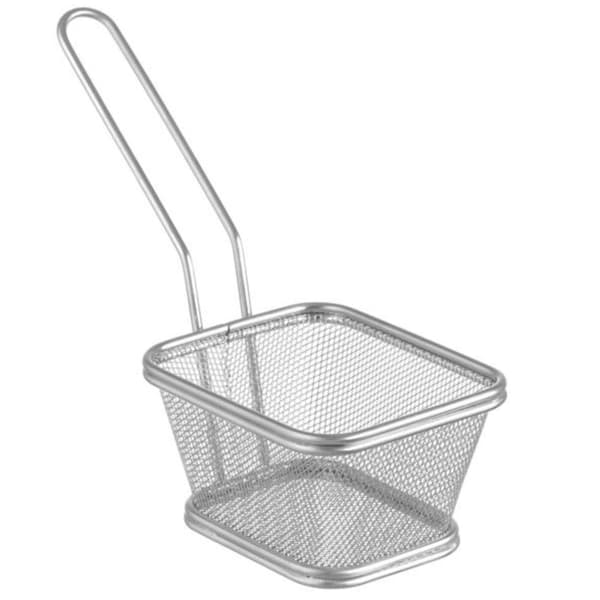 Minikurv for servering av stekt snacks med håndtak 105x90x60 mm - Hendi 425664