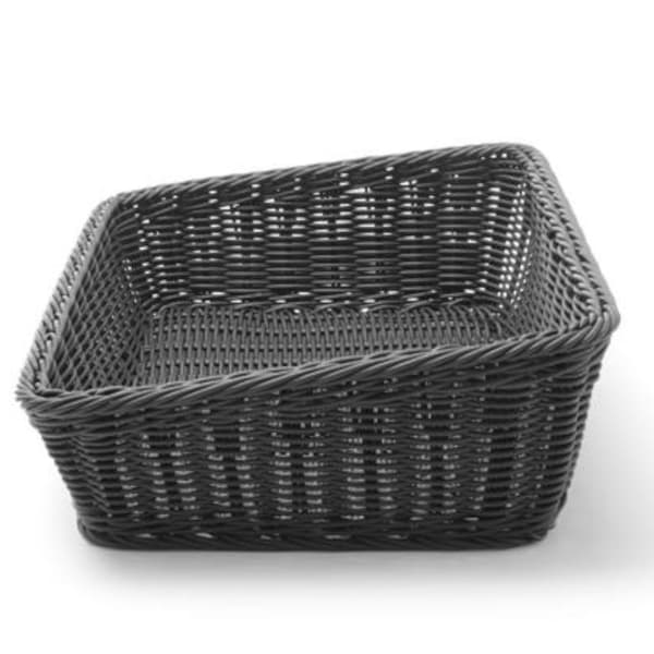 Brødvisningskurv, skråstilt rektangulært brød, svart 400x300x120 mm - Hendi 426661
