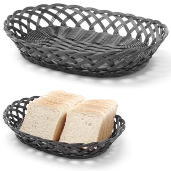 Korgbehållare för frukt och grönsaker, flätad, oval, 320x230x55 mm - Hendi 426265