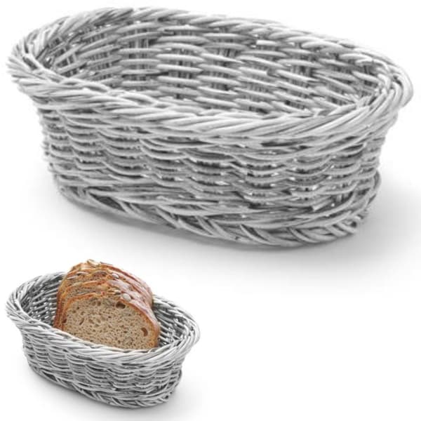 Oval polypropylen brødkurv, grå 190x120x60 mm - Hendi 426760