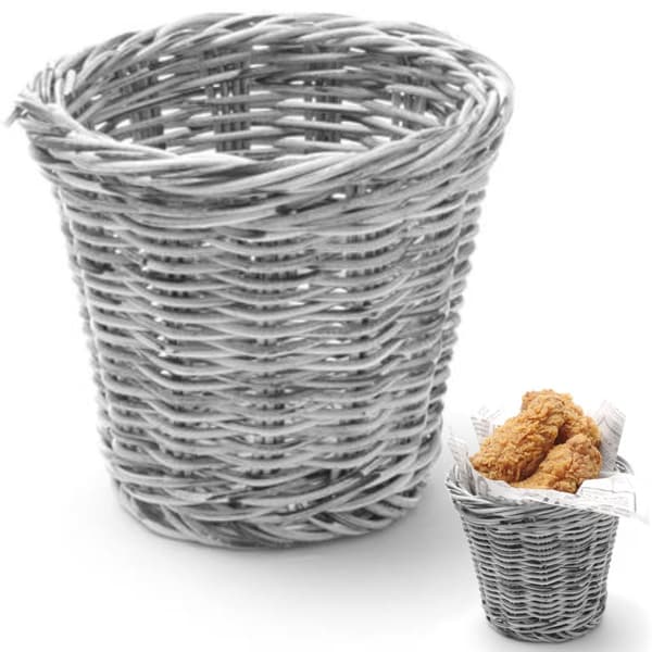 Kurv for servering av stekt snacks, melange grå dia. 130x110 mm - Hendi 426043