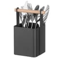 Miniatyrbilde 2 av 3: Organizer bordkurv for bestikk med trehåndtak 14x10,5x19 cm - Hendi 427064