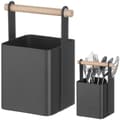 Miniatyrbilde 1 av 3: Organizer bordkurv for bestikk med trehåndtak 14x10,5x19 cm - Hendi 427064