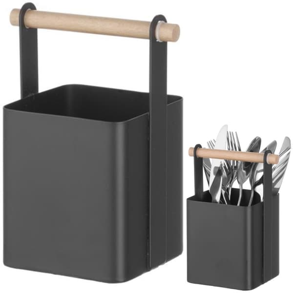 Organizer bordskorg för bestick med trähandtag 14x10,5x19 cm - Hendi 427064