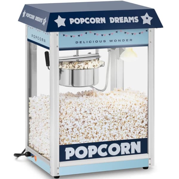 Maskinautomatisk retro popcorn popper TEFLON 1600 W 5-6 kg/t - blå