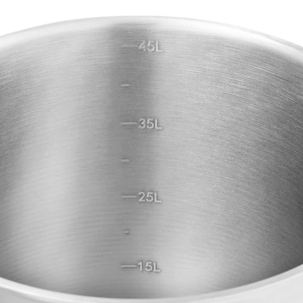 Stålgryte med lokk og målebeger for elektrisk gassinduksjonskomfyr, 50 l