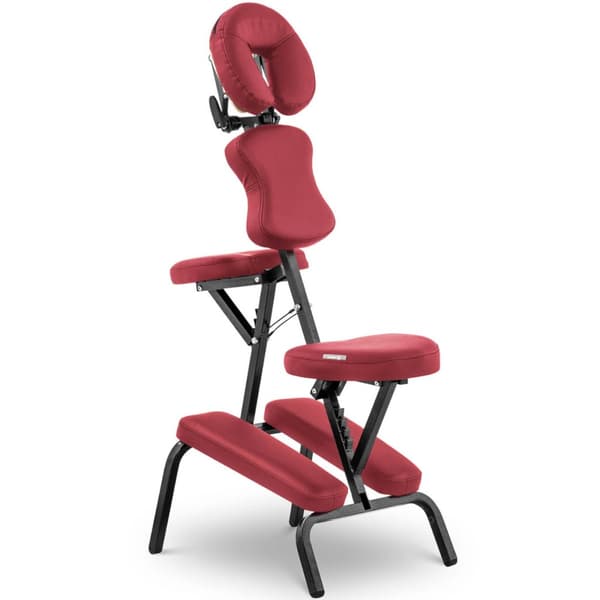 Kannettava kokoontaitettava tatuointihierontatuoli Montpellier Red jopa 130 kg punainen