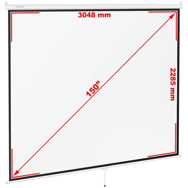 Projektorskærm halvautomatisk vægloft mat hvid 150'' 312,8x239 cm 4:3