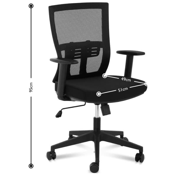 Stol, ergonomisk kontorstol med nettingrygg og korsryggstøtte, maks. 150 kg